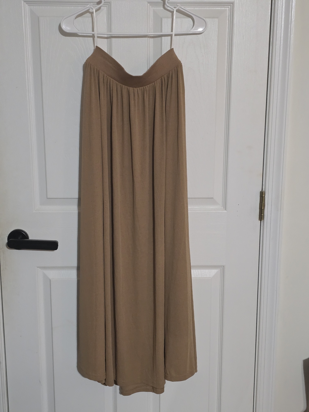 Commense Tan Gathered Waist Maxi Skirt